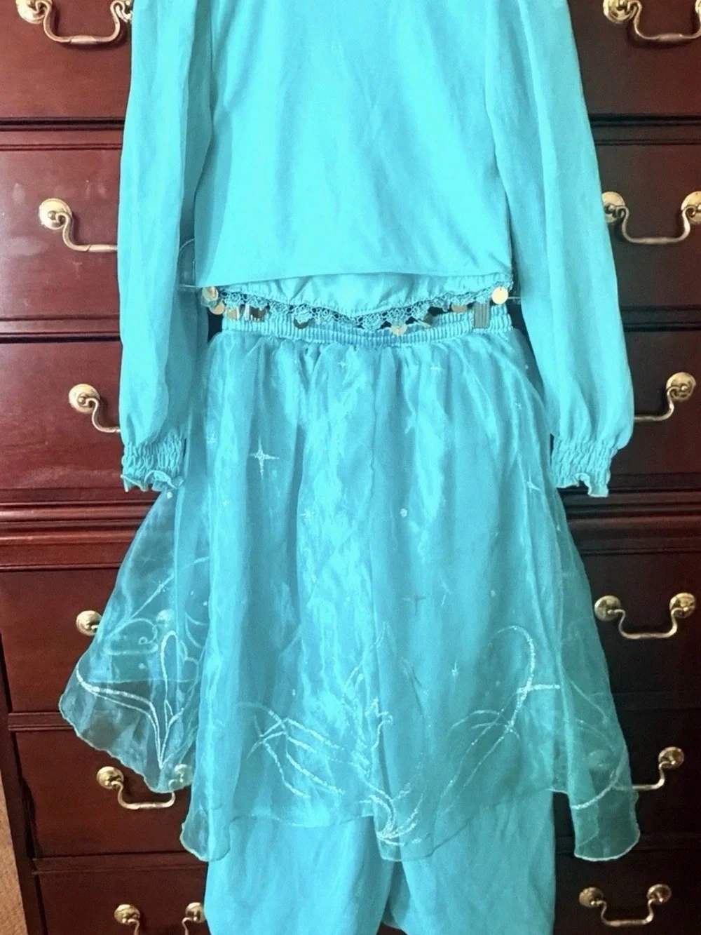 Disney Store Girls Princess Jasmine 2PC Sparkly Halloween Costume Size 7/8 ec